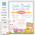 Easter brunch egg hunt flyer set